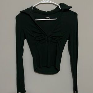 dark green scrunched long sleeve